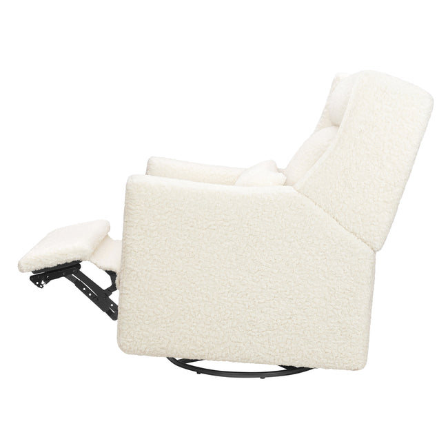 M11286CMSG,Babyletto,Kiwi Plus Power Glider Recliner w/ Power Headrest in Cream Shearling