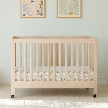 M6601NX,Babyletto,Maki Full-Size Folding Crib w/Toddler Bed Conversion Kit in Washed Natural
