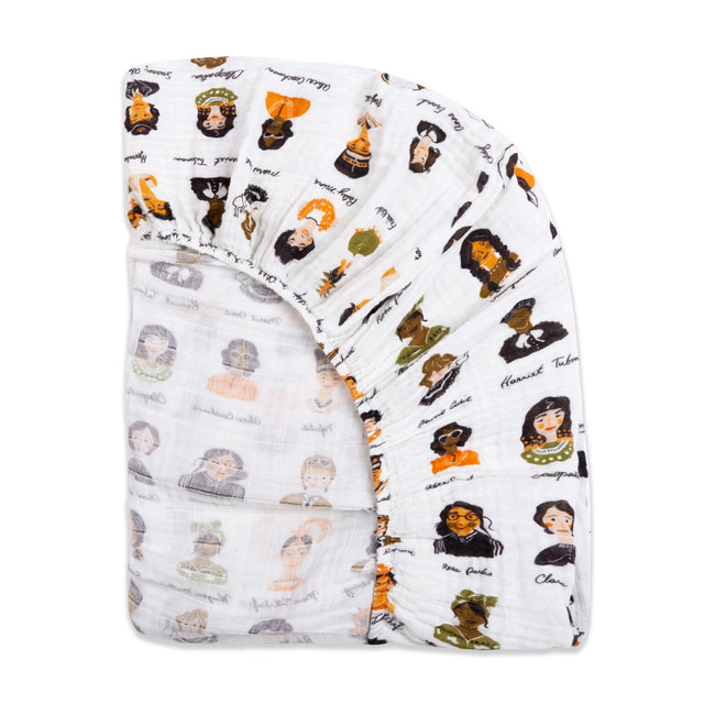 T28435,Babyletto,Women In History Muslin Crib Sheet in GOTS Certified Organic Cotton