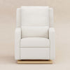 M23085CMSGLB,Babyletto,Sigi Glider Recliner w/ Electronic Control and USB in Cream Shearling w/Light Wood Base