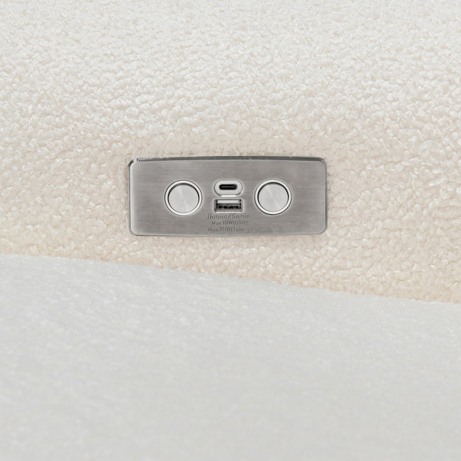 M24087CSHLB,Nursery Works,Sunday Power Recliner and Swivel Glider in Chantilly Fleece w/ Light Wood Base