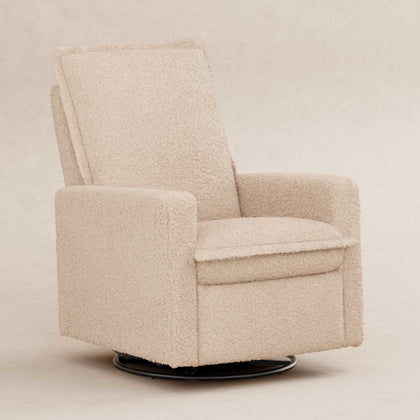 M20977CSG,Babyletto,Cali Flange Gliding Swivel Recliner in Chai Shearling