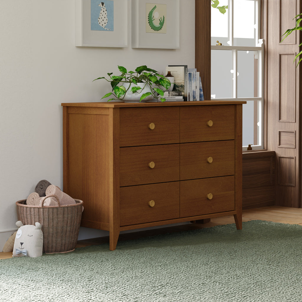 M10326CTN,Sprout 6-Drawer Double Dresser in Chestnut and Natural