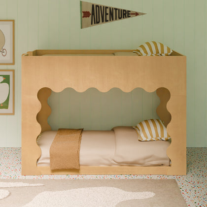 M31194HY,Babyletto Kids,Lido Wave Convertible Bunk Bed in Honey