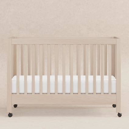M6601NX,Babyletto,Maki Full-Size Folding Crib w/Toddler Bed Conversion Kit in Washed Natural