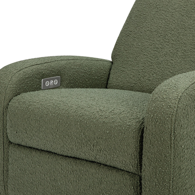 M23188OBLB,Babyletto,Nami Glider Recliner w/ Electronic Control and USB in Olive Boucle w/Light Wood Base