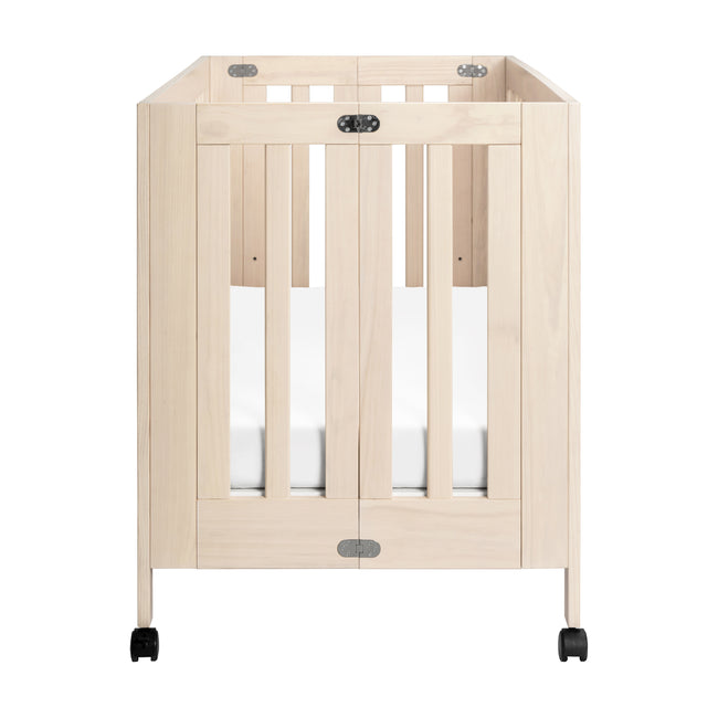 M6601NX,Babyletto,Maki Full-Size Folding Crib w/Toddler Bed Conversion Kit in Washed Natural