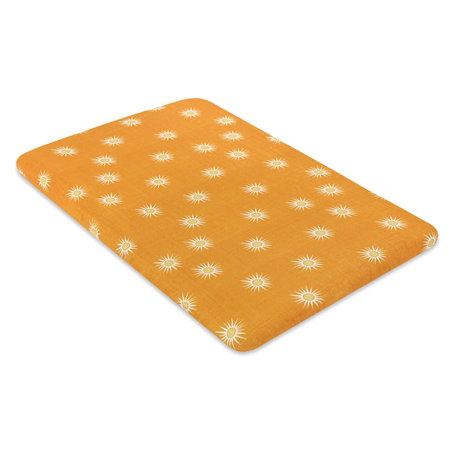 T26934,Babyletto,Golden Hour Muslin All-Stages Bassinet Sheet in GOTS Certified Organic Cotton