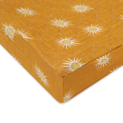 T26937,Babyletto,Golden Hour Quilted Muslin Changing Pad Cover in GOTS Certified Organic Cotton