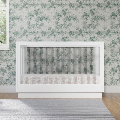 M8601KW,Babyletto,Harlow 3-in-1 Convertible Crib w/Toddler Bed Conversion Kit in White/Acrylic