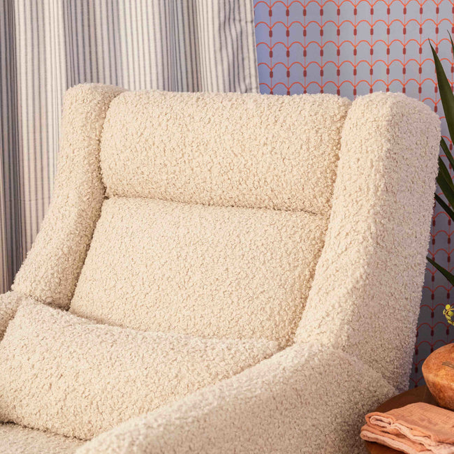 M11286AT,Babyletto,Kiwi Plus Power Glider Recliner w/ Power Headrest in Almond Teddy Loop