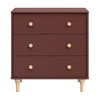 M9023CRN,Babyletto,Lolly 3-Drawer Changer Dresser w/Removable Changing Tray in Crimson/Natural