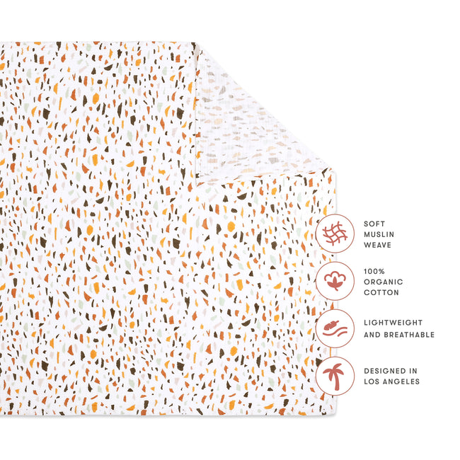 T29138,Babyletto,Terrazzo Muslin Swaddle in GOTS Certified Organic Cotton