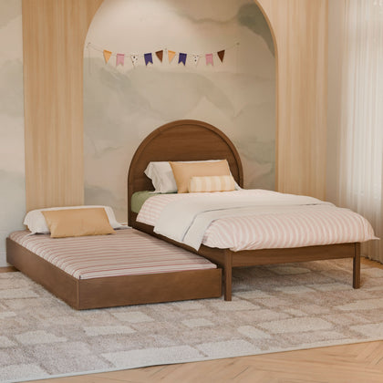 M25973NL,Babyletto Kids,Twin Storage Trundle Bed in Natural Walnut