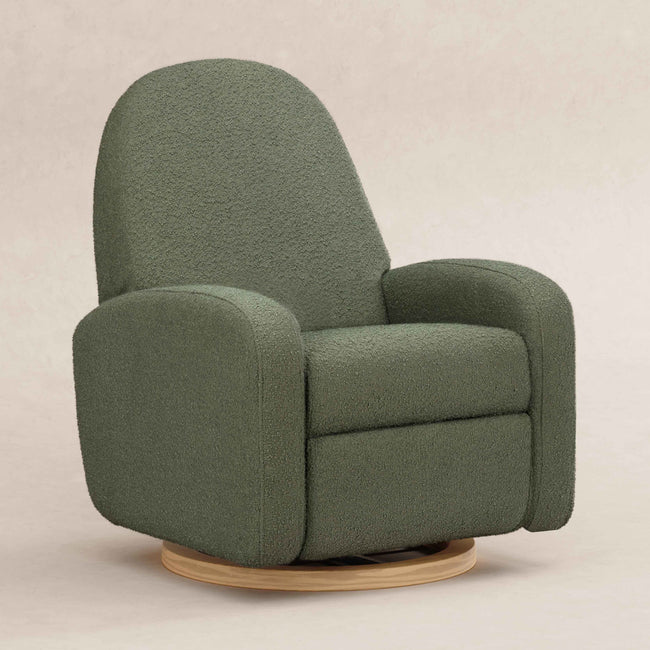 M23188OBLB,Babyletto,Nami Glider Recliner w/ Electronic Control and USB in Olive Boucle w/Light Wood Base