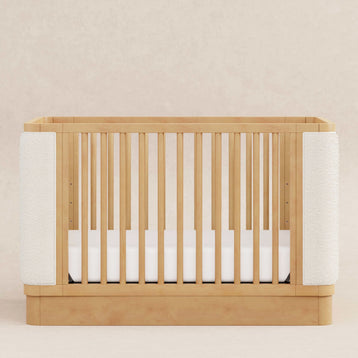 M26201HYWB,Babyletto,Bondi Boucle 4-in-1 Convertible Crib w/ Toddler Bed Kit in Honey with Ivory Boucle