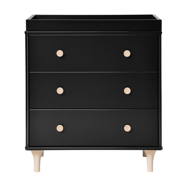 M9023BNX,Babyletto,Lolly 3-Drawer Changer Dresser w/Removable Changing Tray in Black/Washed Natural