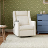 M11283PWB,Babyletto,Kiwi Deluxe Power Glider Recliner w/Heat&Massage in Performance Ivory Boucle