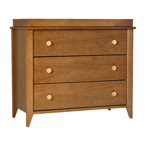 M10323CTN,Sprout 3-Drawer Changer Dresser in Chestnut and Natural Finish
