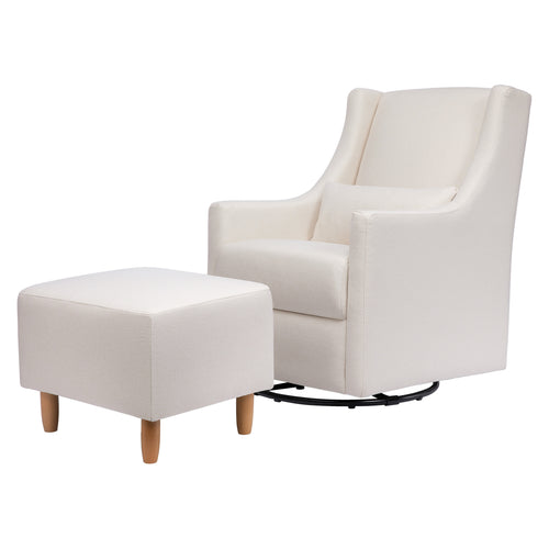 M11287PCMEW,Toco Swivel Glider and Ottoman in Performance Cream Eco-Weave w/Natural Feet