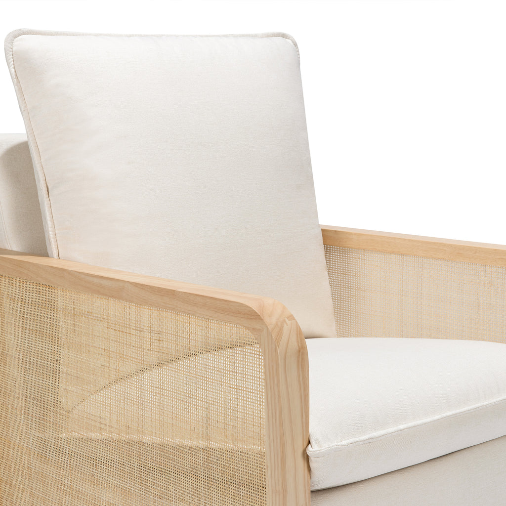 M25787PCMEWLB,Sumba Swivel Glider with Cane in Performance Cream Eco-Weave w/Light wood base