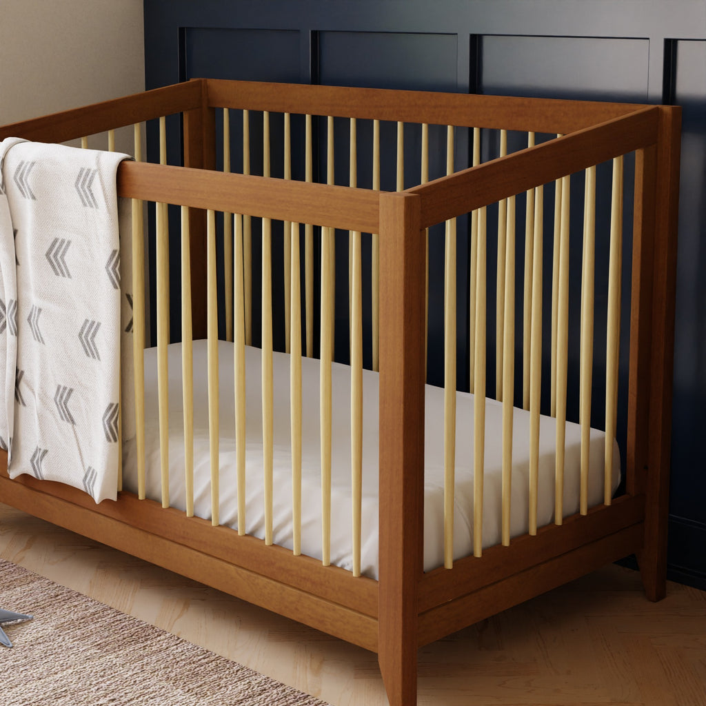 M10301CTN,Sprout 4-in-1 Convertible Crib w/Toddler Bed Conversion Kit in Chestnut&Natural