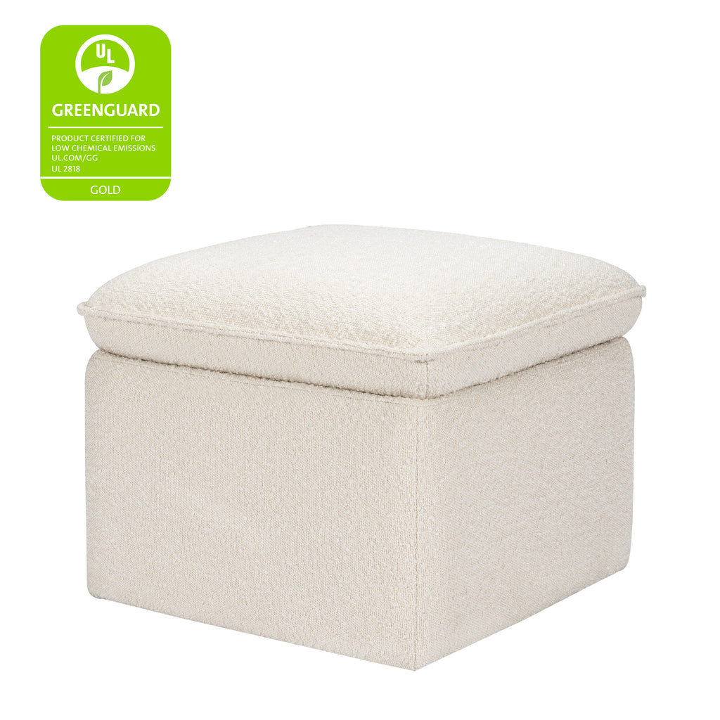 M20985WB,Cali Storage Ottoman in Ivory Boucle