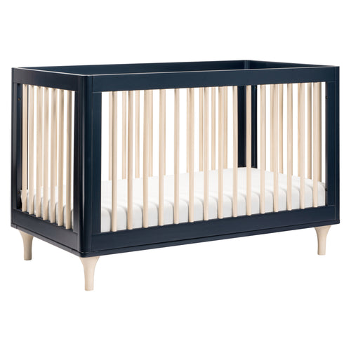 M9001VNX,Lolly 3-in-1 Convertible Crib w/Toddler Bed Conversion Kit in Navy/Washed Nat