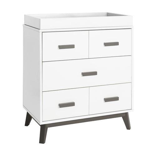 M5823SLW,Scoot 3-Drawer Changer Dresser in Slate/White Finish