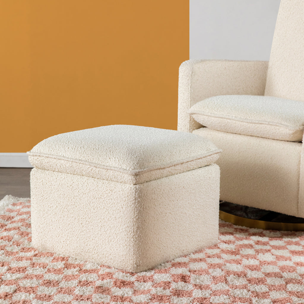 M20985WB,Cali Storage Ottoman in Ivory Boucle