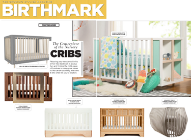 image of babyletto Bingo and Lolly Cribs featured in Birthmark Magazine