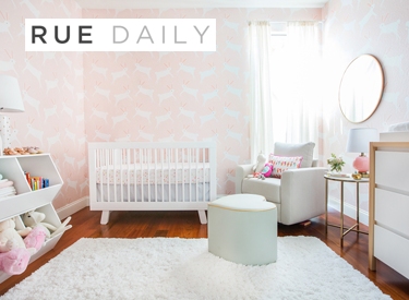 image of babyletto Hudson Crib Bingo Dresser Bento Glider styled by Emily Henderson featured in Rue Daily
