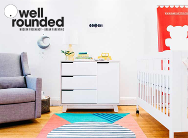 image of babyletto Maki Crib. Hudson Changer. Kiwi Recliner Glider. featured at Well Rounded UNshower Event