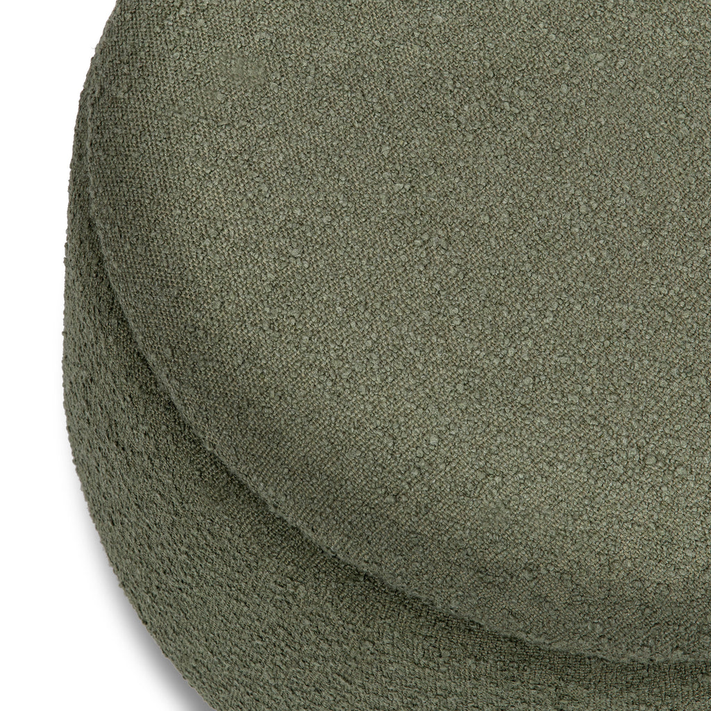 M30985POBHF,Namesake,Tuffet Storage Ottoman in Performance Olive Boucle w/Honey Ball Feet