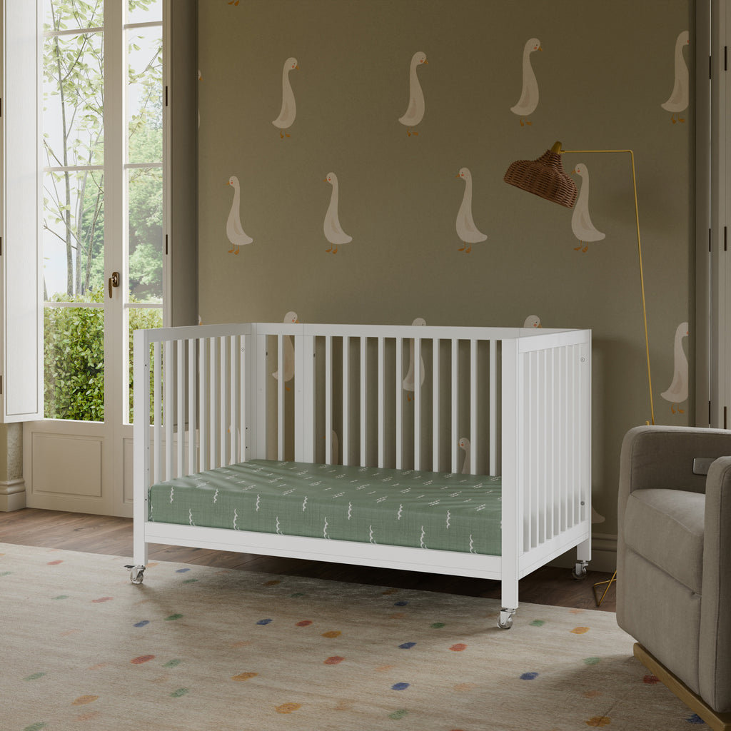 M30880W,Babyletto,Rolli 9-in-1 Convertible All-Stages® Crib w/ Bassinet & Toddler Bed Kits in White