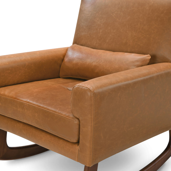 1085TAN,Nursery Works,Sleepytime Rocker in Vegan Tan Leather w/Walnut Legs