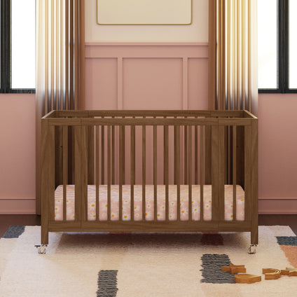 M30880NL,Babyletto,Rolli 9-in-1 Convertible All-Stages® Crib w/ Bassinet & Toddler Bed Kits in Natural Walnut