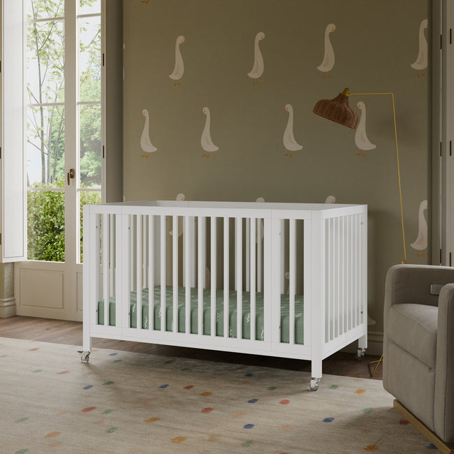 M30880W,Babyletto,Rolli 9-in-1 Convertible All-Stages® Crib w/ Bassinet & Toddler Bed Kits in White
