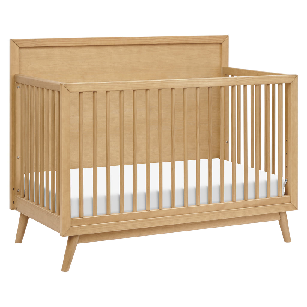 M15901HY,Babyletto,Palma Mid-Century 4-in-1 Convertible Crib w/ Toddler Bed Conversion in Honey