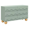 M31116LSHY,Babyletto Kids,Lido Wave 6-Drawer Assembled Dresser in Light Sage and Honey