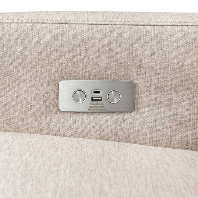 M23085PBEW,Babyletto,Sigi Glider Recliner w/ Electronic Control and USB in Performance Beach Eco-Weave