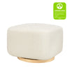 M26385CMSGLB,Babyletto,Kiwi Gliding Ottoman in Cream Shearling with Light Wood Base