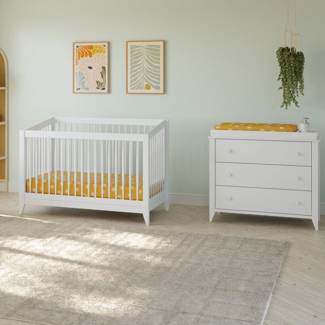 M10323W,Babyletto,Sprout 3-Drawer Changer Dresser in White Finish