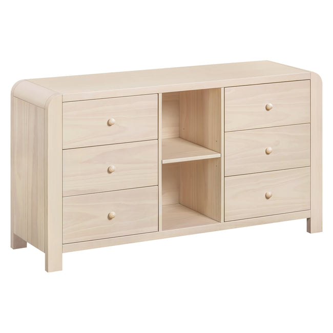 M18416NX,Babyletto Kids,TipToe 6-Drawer Assembled Dresser with Cubbies in Washed Natural
