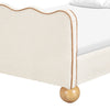 M31396PWBTAN,Babyletto Kids,Rizo Full Bed in Performance Ivory Boucle w/ VTan Leather Piping