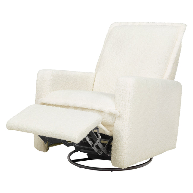 M20977CMSG,Babyletto,Cali Flange Gliding Swivel Recliner in Cream Shearling