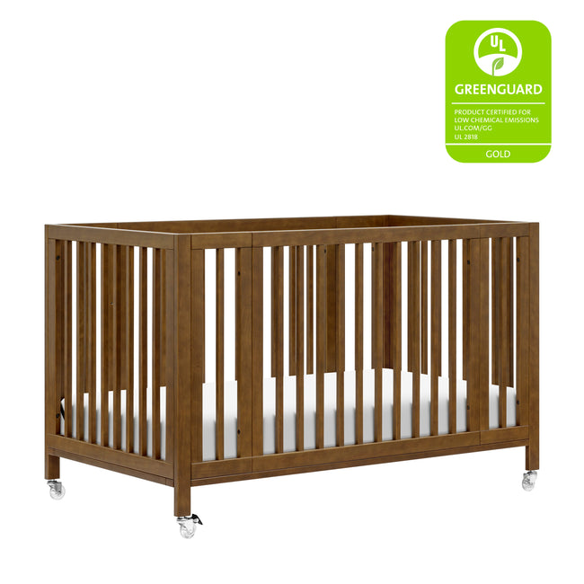M30880NL,Babyletto,Rolli 9-in-1 Convertible All-Stages® Crib w/ Bassinet & Toddler Bed Kits in Natural Walnut