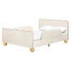 M31396PWBTAN,Babyletto Kids,Rizo Full Bed in Performance Ivory Boucle w/ VTan Leather Piping