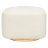 M26385CMSGLB,Babyletto,Kiwi Gliding Ottoman in Cream Shearling with Light Wood Base