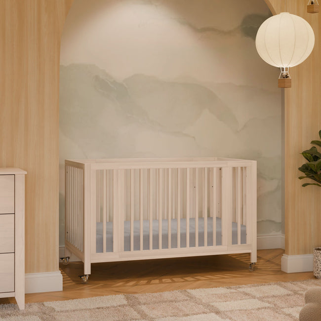 M30880NX,Babyletto,Rolli 9-in-1 Convertible All-Stages® Crib w/ Bassinet & Toddler Bed Kits in Washed Natural